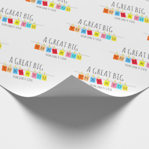 A Great Big Thank You, Cute Bright Bunting – Wrapping Paper