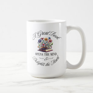 A Great Book Delights Floral  Coffee Mug