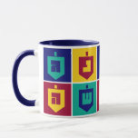A Great Miracle Happened There! Hanukkah Dreidel Mug<br><div class="desc">Celebrate the holiday of miracles and light with this cheerful design! Four dreidels with the Hebrew letters standing for the statement,  "Nes Gadol Haya Sham",  or,  "A Great Miracle Happened There". Happy Hanukkah!</div>