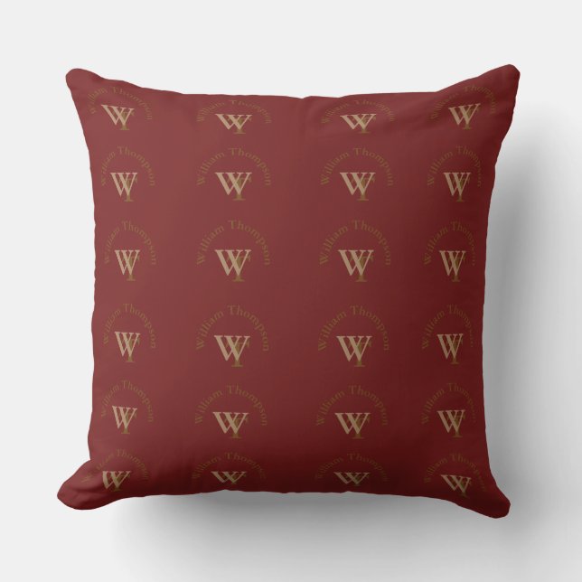 a great pattern of monograms . personalised outdoor cushion (Front)