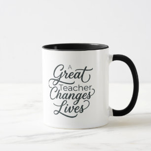 A Great Teacher Changes Lives Typography Mug