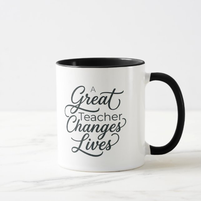 A Great Teacher Changes Lives Typography Mug (Right)
