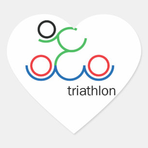 A great Triathlon gift for your friend or family Heart Sticker
