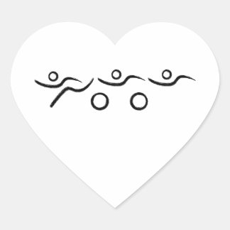 A great Triathlon gift for your friend or family Heart Sticker