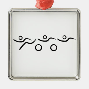 A great Triathlon gift for your friend or family Metal Tree Decoration