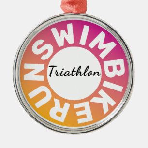 A great Triathlon gift for your friend or family Metal Tree Decoration