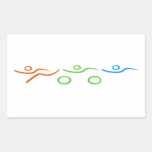 A great Triathlon gift for your friend or family Rectangular Sticker