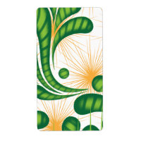 A green and gold artistic pattern depicting a tree