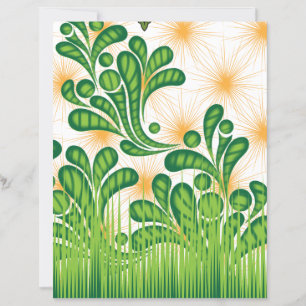 A green and gold artistic pattern depicting a tree