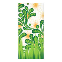 A green and gold artistic pattern depicting a tree