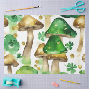 A Green and Gold Mushroom Series Design #3 Tissue Paper