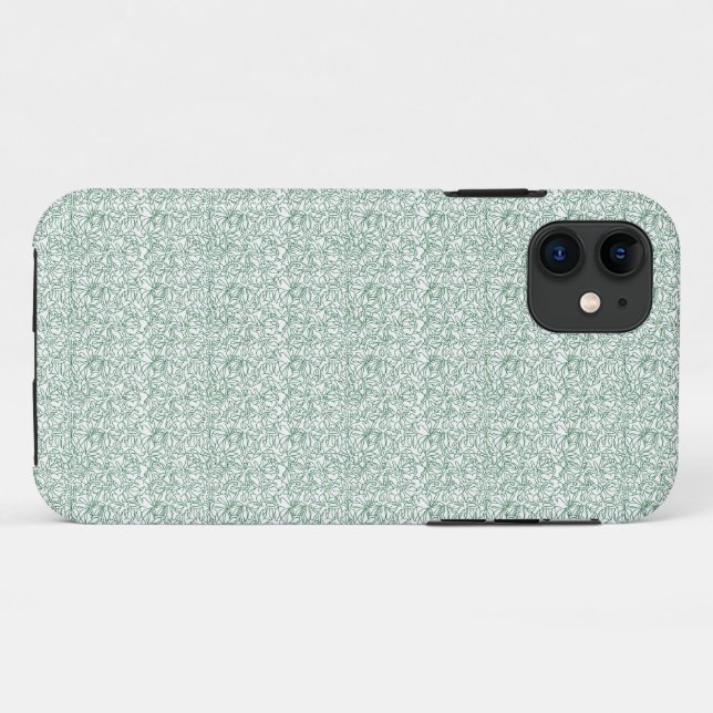 a green and white background with small leaves Case-Mate iPhone case (Back (Horizontal))