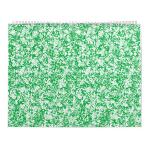 a green and white background with small white dots calendar