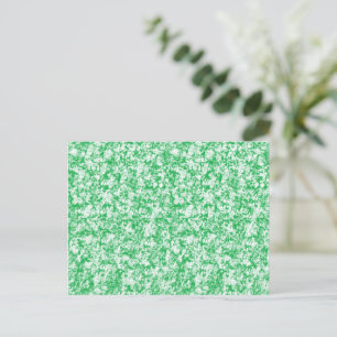a green and white background with small white dots postcard
