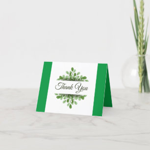 A Green and White way to say Thank You Card