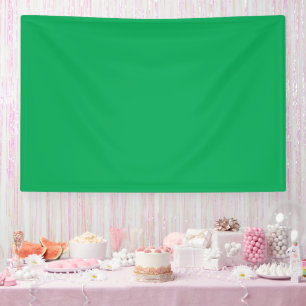 a green background with a banner