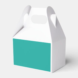 a green background with a  favour box