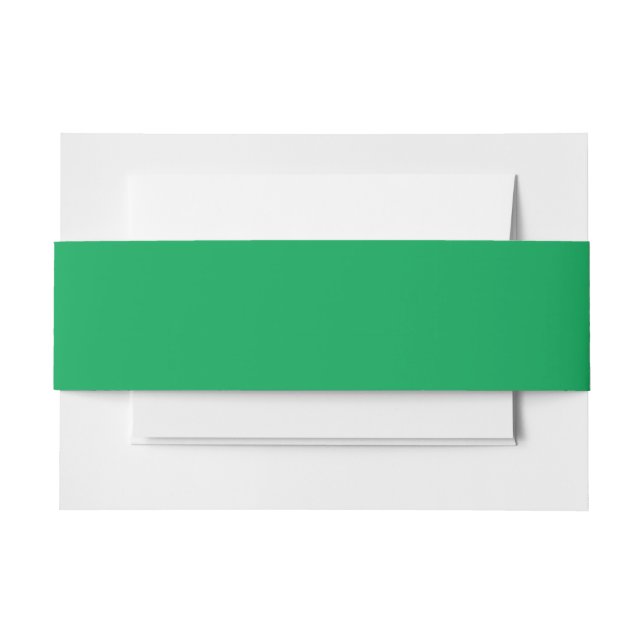 a green background with a invitation belly band (Front Example)