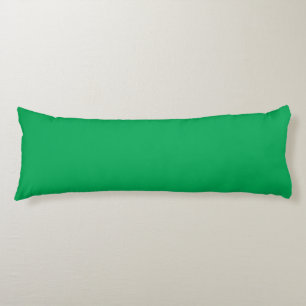 a green background with a white border body cushion