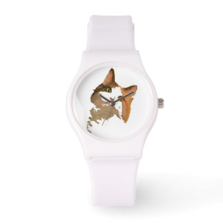 A Green Eyed Calico Cat Artistic Portrait Watch