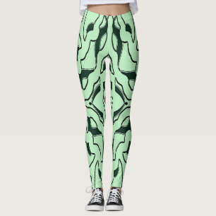 A green seamless "Ratti_Creative_Arts" Leggings