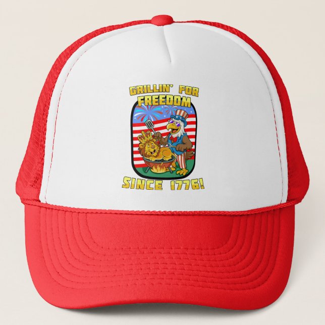 A grill in honour of freedom. 1776 trucker hat (Front)