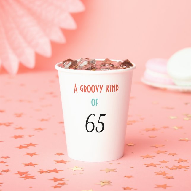 A groovy kind of 65  paper cups (Insitu)