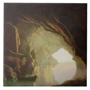 A Grotto in the Gulf of Salerno, Sunset, c.1780-1 Tile