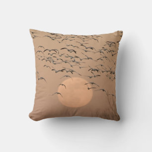 A group of migratory snow geese cushion