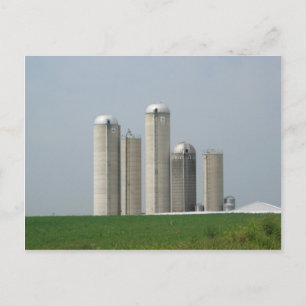 A Group Of Silos On A Farm In Lancaster, Pa Postcard