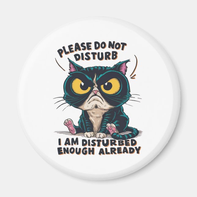 A grumpy cat with oversized magnet (Front)