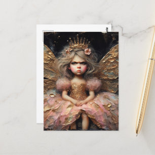 A grumpy fairy postcard