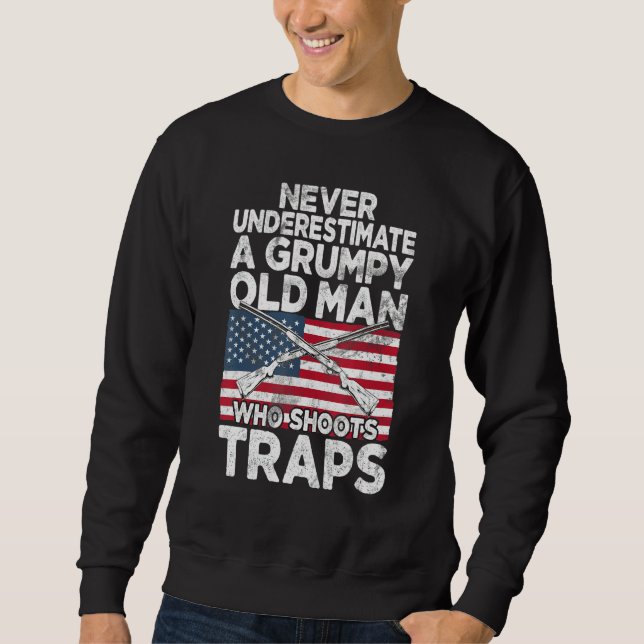 A Grumpy Old Man US Flag - Sports Shooter & Clay P Sweatshirt (Front)
