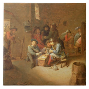 A Guardroom Interior with Soldiers playing Cards ( Tile