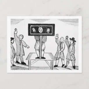A Guilty Man in the Village Pillory, copy of a 16t Postcard