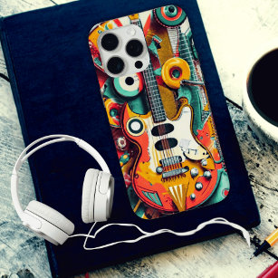 A Guitar With Musical Instruments iPhone 15 Pro Max Case