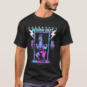 A GYM LLAMA WORKOUT EXERCISE FUN VIBES T-Shirt