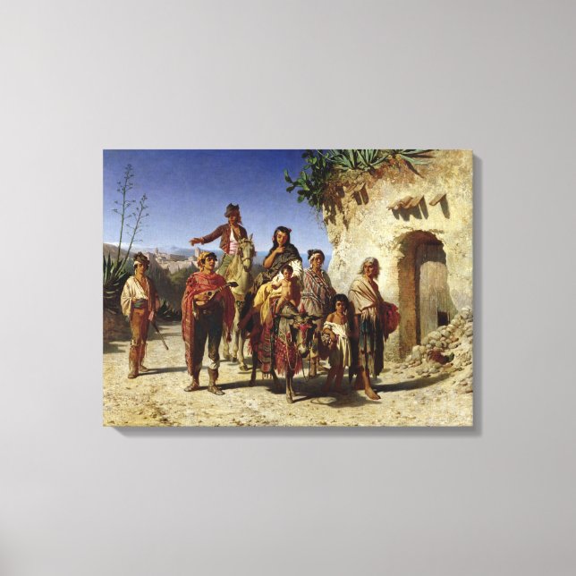A Gypsy Family on the Road, c.1861 Canvas Print (Front)