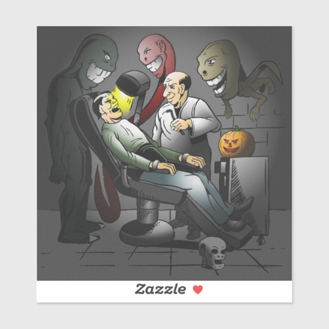 A Halloween night at the dentist Sticker (Sheet)