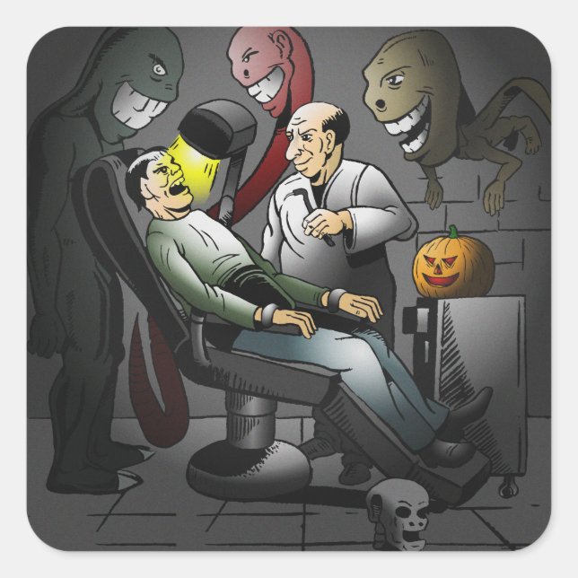 A Halloween night at the dentist Sticker (Front)