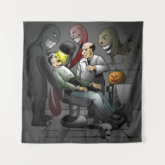 A Halloween night at the dentist Tapestry (Front)