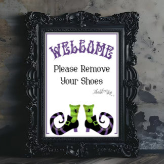 A Halloween Please Remove Shoes Sign