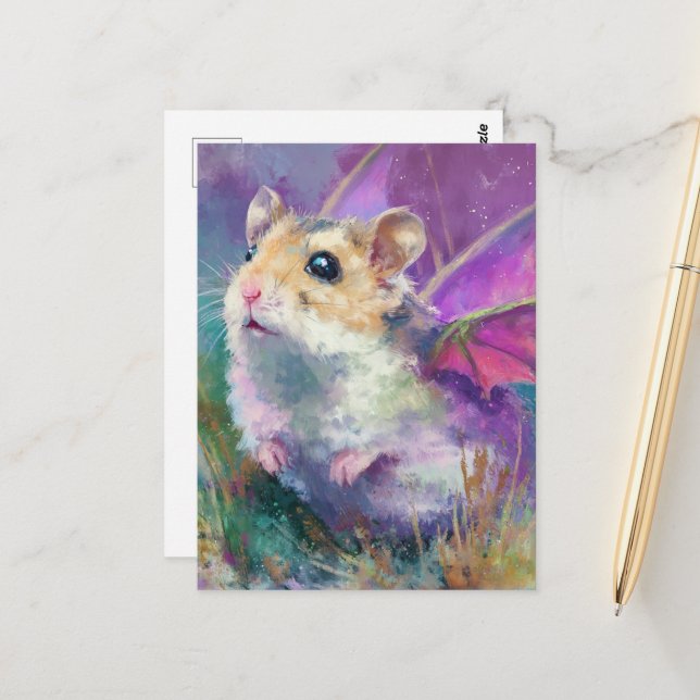A Hamster Dragon Postcard (Front/Back In Situ)