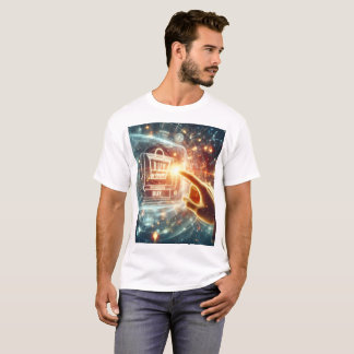 a hand is pushing a shopping bag with a hand hold T-Shirt