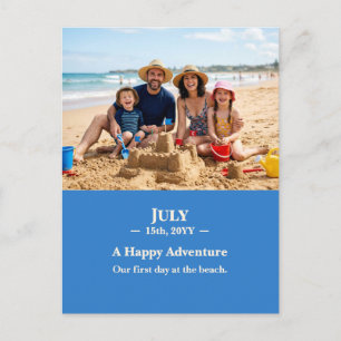 A Happy Adventure July Memory Photo Postcard