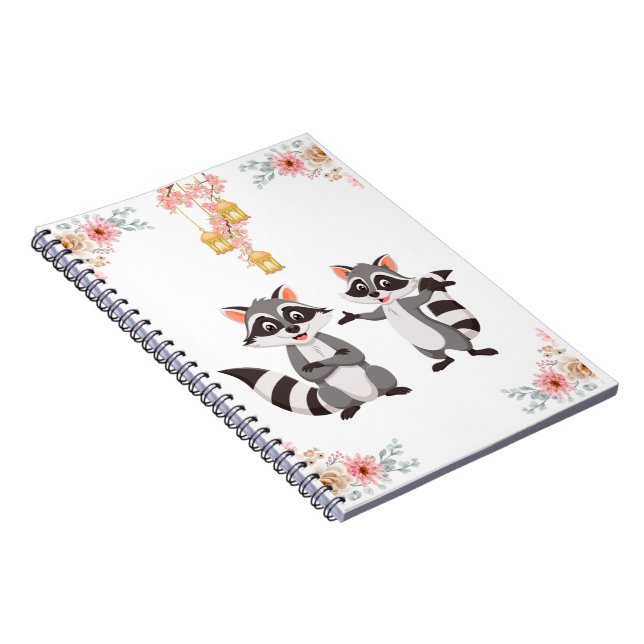 A happy and playful mood, just like the raccoons. notebook (Right Side)