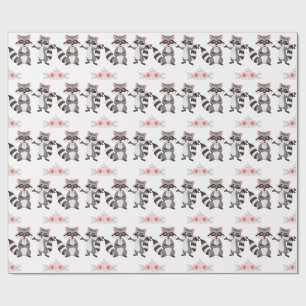 A happy and playful mood, just like the raccoons. wrapping paper