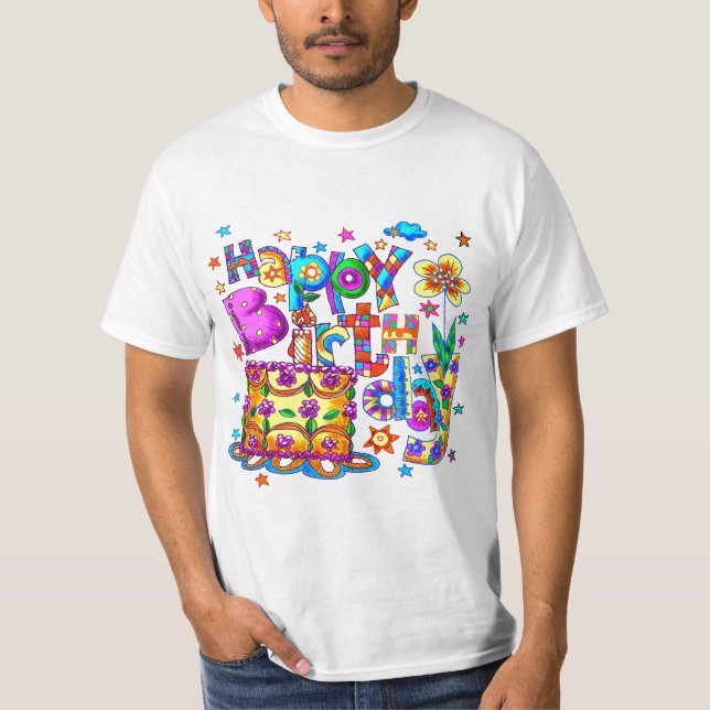 A Happy Birthday Cake  t-shirt (Front)