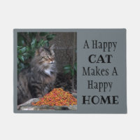 A Happy Cat Makes Happy Home Doormat
