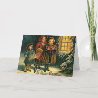 A Happy Christmas Carolers Holiday Card